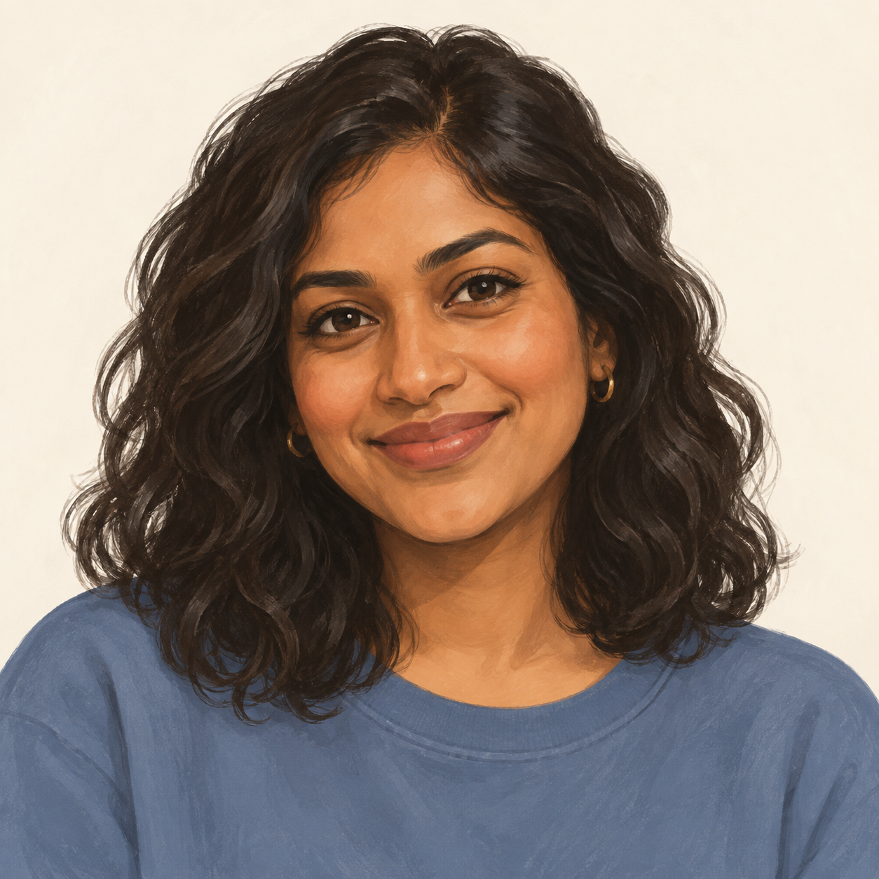 AI-generated illustration for Priya’s profile